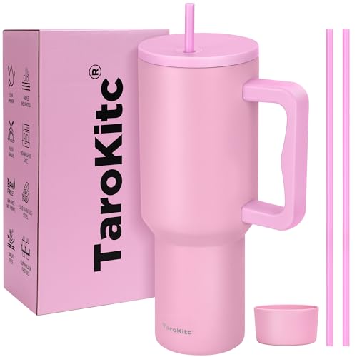 Gobelet isotherme de 1200 ml avec poignée et couvercle, tasse de voyage sous vide en acier inoxydable, convient pour porte-gobelet de voiture, anti-fuite, garde les boissons froides pendant 30 heures