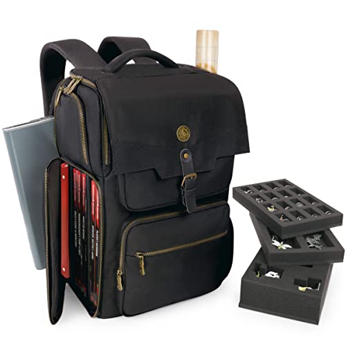 ENHANCE DnD Backpack - RPG DM Bag for Dungeons and Dragons - DnD Travel Organizer for 6-8 Books Upright Bag, Laptop Slot/18" DM Screen, Accessory Pockets