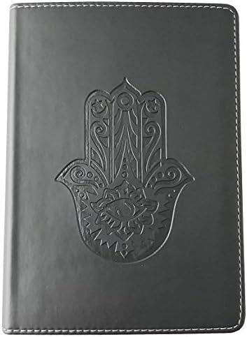 Small Journal Italian Faux Leather with Hamsa (Black)