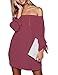 Just Quella Women's Off The Shoulder Loose Long Dress 8650 (L, Cameo Brown)