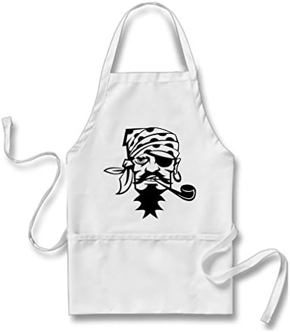 VetiVer Apron For Men Pirate Of The Caribbean Smoking A Pipe Monogrammed Apron
