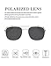 LUDEM Mens Military Aviator Sunglasses Polarized Square 55mm Pilot Bayonet Temples (Silver & Grey, 55)