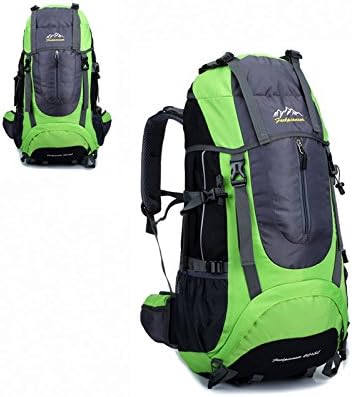 60+5L Hiking Backpack Water-resistant Nylon Trekking Bag for Climbing, Camping, Hiking, Travel and Mountaineering (Green)