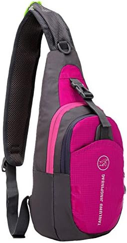 Generic Shoulder Backpack, Handy Lightweight C821 Casual Cross Body Bag Outdoor Bike Sling Bag Chest Pack with Adjustable Shoulder Strap for Cycling Hiking Camping Travel and Men Women (pink)