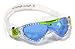 Aqua Sphere Vista Junior Swim Mask with Blue Lens (Clear/Lime). UV Protection Anti-Fog Swim Goggles for Kids