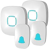 Wireless Doorbell, Lovin Product Waterproof Chime Kit with Over 36 Chimes & Adjustable Volume; Range Up to 1000ft Operating, with Sound and LED Flash Door Bell for Home (2 Receiver&2 Push Button)