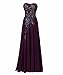 Exlinalesha Women's A-line Prom Dress Embroidery Evening Gown ELF001