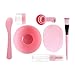 Teenitor Face Mask Mixing Bowl Set with Big Volume 3.94'' Diameter, Lady Facial Care Mask Facemask Mixing Tool Sets Mask Bowl Spatula Brush Spray Bottle Puff Soaking Bottle Gauges Pack of 9 Pink