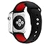 EloBeth iWatch Band 44mm 42mm, Soft Silicone Sport Replacement Wrist Strap Stripe Color Splicing Compatible Apple Watch Series 4/3/2/1 Nike+ Sport Edition Smart IWatch (Stripe Black/Red, 44/42mm)