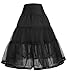GRACE KARIN Little Girls Two Layers Voile Crinoline Tutu Petticoats Long(one Piece)/Short (one Piece)/(Black + White, 2 Pack)