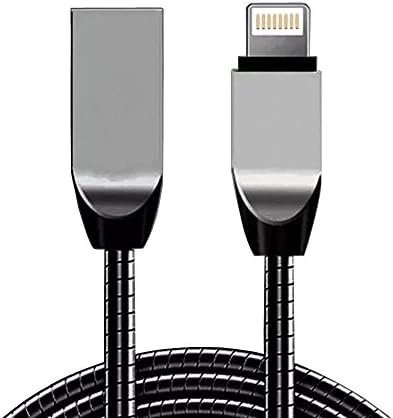 KAKOM 3.3 FT Metal Durable Lightning Usb Cable Charging Cord Charger for iPhone 5/5C/5S/6S/6S PLUS/7/7 plus, iPad Air, and more (Silver)