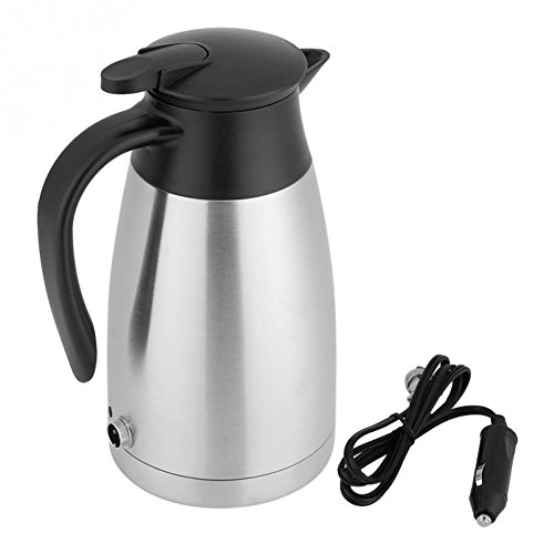 QIN.J.FANG Electric Kettle 304 Stainless Steel Smart Water Boiler Quick Heating 1000Ml Car Automobile Electric Heating Kettle