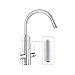 Wagen Built-in Filter Kitchen Faucet, 8 Stage 0.05micron Filter Tap, Seperated Pure & Tap Water Outlet, 3 Way Hot& Cold & Drink Water Tap, High Arc, Chrome(#LYCY-301)