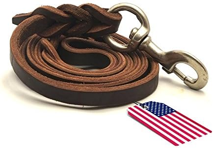 100% Natural Leather Dog Leash, Training Lead, Heavy Duty Leash for Large and Medium Dogs / Pets - Dark Brown