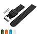 BARTON Watch Bands - Choice of Colors & Widths (18mm, 20mm, 22mm or 24mm) - Black 22mm - Soft Silicone rubber
