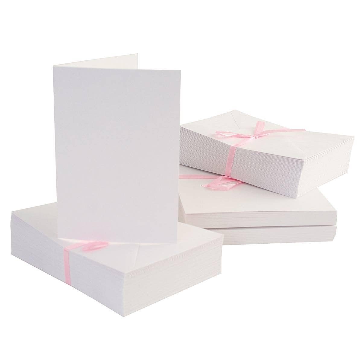 Anita's Plain Blank Cards & Envelopes A6 White Pack of 100 for Home Wedding Birthday Christmas Thank You Art & Craft Scrapbooking Supplies Baby Shower Card Making — image 1