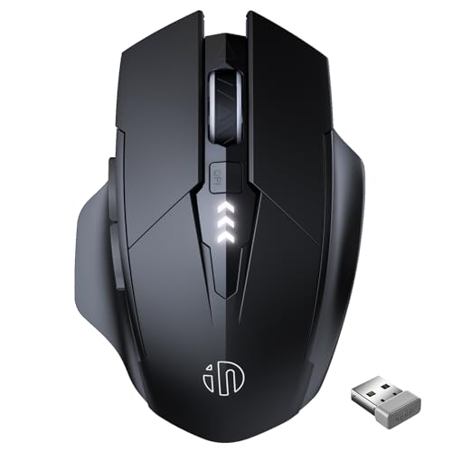 inphic Wireless Mouse 2.4G Rechargeable Silent 2400 DPI Visible Battery Type-C Charging for Computer, Laptop, Mac, PC