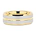 100S JEWELRY Tungsten Rings for Mens Wedding Bands Gold Silver Two Tone Grooved Center Line Size 6-16