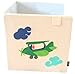 Toy Storage Box Bin Organizer Collapsible, White- 100% Money Back Guarantee (Airplane)