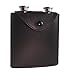 Twin Stainless Steel Hip Flasks - Two (2) 100 ml Travel Flasks with Black PU Leather Case by plumwood & vine (Black)