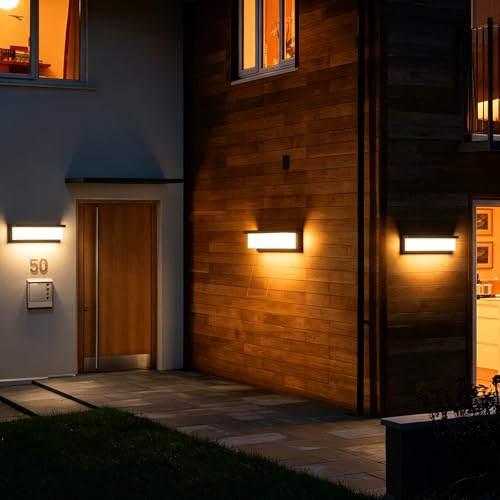 Coinmit 36W 3000K 3500LM IP65 Waterproof Outdoor LED Wall Light for Indoor and Outdoor Patio Balcony Black