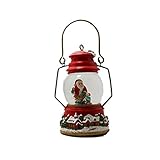 Lightahead 80MM Christmas Snow Globe Water Lantern Lamp Falling Snowflakes,Glitter & Color Changing LED Lights Music. Table Top Decoration Gift (Santa)