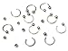Imixlot® 10pcs 18g 4mm ball 13mm steel Circulars Horseshoes Bar Lip Eyebrow Rings Piercing Jewelry