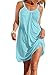 Poulax Women's Summer Causal Solid Color Beach Dress Swimsuit Bikini Cover Ups(FBA) (One-Size, Blue)