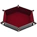 Dice Folding Hexagon Tray w/Red Velvet Rolling for DND Dice Games and Candy Holder Storage