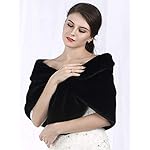 Aukmla Women's 1920s Brown Faux Fur Shawl Bridal Wedding Fur Wraps and Shawls Faux Mink Shawl for Bridesmaids Aukmla Women's 1920s Brown Faux Fur Shawl Bridal Wedding Fur Wraps and Shawls Faux Mink Shawl for Bridesmaids