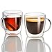 Set Of 2 Mugs - 14 oz Large Coffee Mug Double Wall Glass, Clear Cups, Dishwasher. Microwave, freezer with NO RISK.
