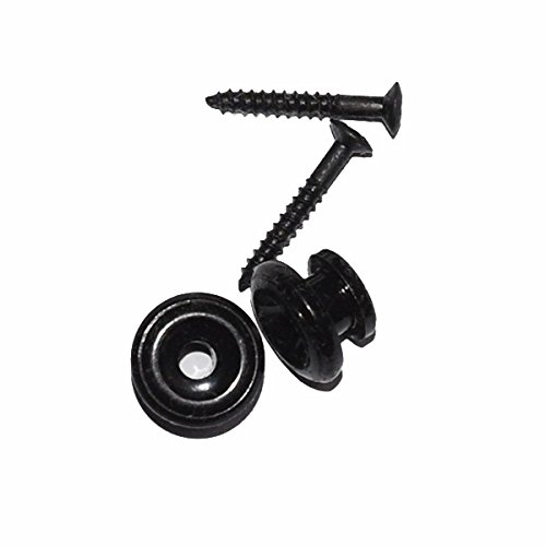 E2shop 2pcs Mushrooms Head Guitar Strap Buttons Strap Locks Guitar Parts (Black)
