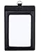 I-MART Genuine Leather 2-Sided ID Badge Holder with Lanyard, Card Holder Wallet (Black Vertical)