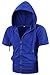 MIEDEON Mens Slim Fit Short Sleeve Lightweight Zip-up Hoodie With Kanga Pocket