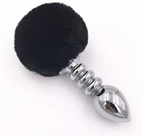 Faux Spherical Rabbit Tail Butt Backyard Stopper Sexy Toy Color Black