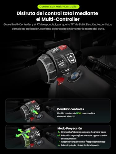 RiderNav R7M 7" Wireless CarPlay and Android Auto for BMW Motorcycles - Wonder Wheel Native Control Action Camera | Real-Time Data Reading (TPMS/RPM) |OTA Updates|GPS IP69K