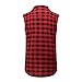 OLRIK Unisex Cashews Tattoos Hip Hop Side Zip Up Extra Long Plaid T Shirts Red M