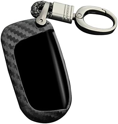 QUUY Carbon Fiber Car Remote Key Case Cover Protector Accessories for Jeep Dodge Chrysler