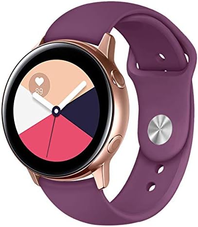 Band for Galaxy Watch Active Bands Garmin Vivoactive 3 Band,20mm Silicone Replacement Sport Strap Band Compatible for Samsung Galaxy Watch Active 40mm /Ticwatch 2 Smartwatch (Burgundy, Large)