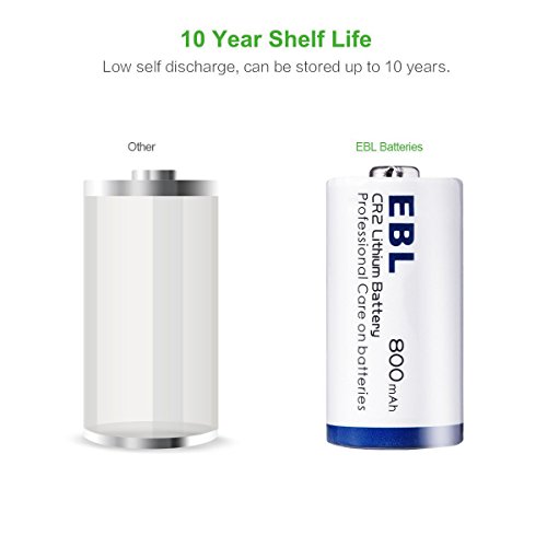 image for EBL CR2 Batteries 3V 800mAh DL-CR2 Lithium Photo Battery with PTC Prot