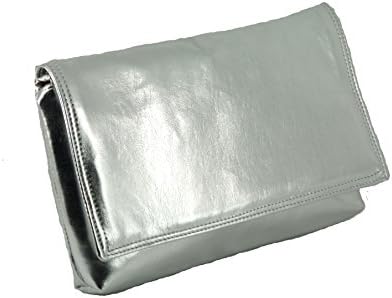 Loni Womens Delightful Clutch/Shoulder/Crossbody/Wristlet Bag Size Small in black faux patent leather