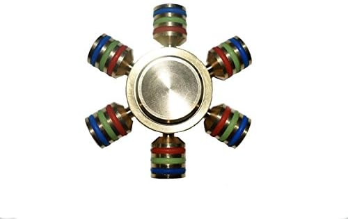 Terrific Brands Veteran Owned BRASS Six Winged Hand Spinner - Luxury Quality Customizable Glow In The Dark Hand Spinner That Reduces Stress And Helps With ADD, ADHD, Autism And Anxiety!