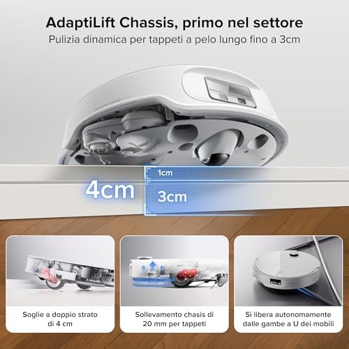 Qrevo Curv 2 Pro Robot Aspirapolvere Lavapavimenti, LDS Retrattile