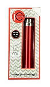 Image of Iconcepts Smartphone Power Boost Charger Bank - Cordless Portable Phone Charger - Mobile Phone Charger - Red