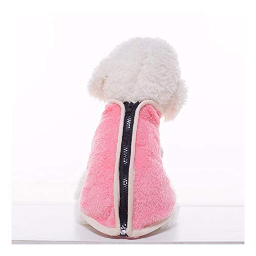 Jeeke Pet Clothes Zipper Double Sided Plush Vest Jacket Sweater Warm Clothing Coat for Small Doggie Cat Dogs Puppy Apparel
