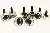 Sassy Bears 12mm Translucent Clear Cat Reptile Safety Eyes for Bear, Doll, Puppet, Plush Animal and Craft - 10 Pairs