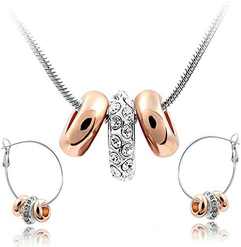 CZ Luxxe Jewelry 18k Gold Plated White Sapphire Crystal Elements Jewelry Set