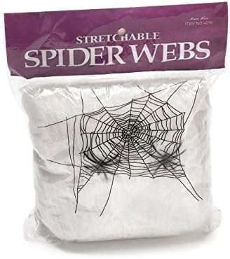 30 Packs of 40g Halloween Spider Web with 120 Spiders for Haunted House Decoration, Stretchable Cobweb