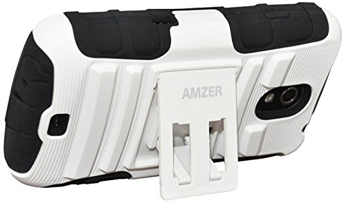 Amzer AMZ95272 Dual Layer Hybrid Kickstand Case Cover for Samsung GALAXY Nexus I515/L700 - 1 Pack - Retail Packaging - White/Black