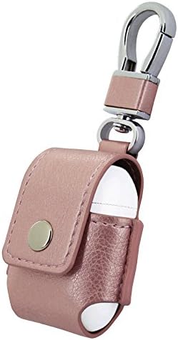 JUSUN Portable AirPods Case Anti-lost Premium PU Leather Protective Carring Cover Case for Apple AirPods Charging Case (Rose gold)